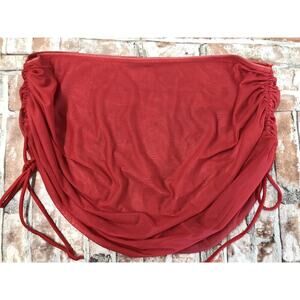 Ruffle Trim Beach Skirt Cover Up Wrap Bikini Shiny Swimwear Mesh Drawstring
